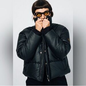 ATWYLD Flux Waxed Black Puffer Jacket Coat